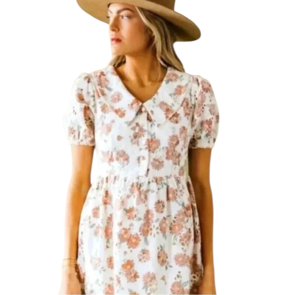 SALT LARCHMONT CHELSEA COLLAR EYELET DRESS Women’s Size XXL